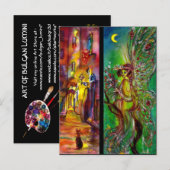 Straat in de nacht en Green Fairy Uitnodiging Briefkaart (Voorkant / Achterkant)