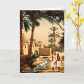 Straat in de oude stad Biskra, Algerije, Birthday Kaart (Gele Bloem)