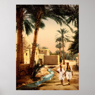 Straat in de oude stad Biskra Algerije Poster