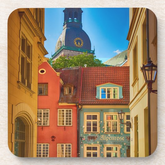 Straat in de Oude Stad | Estland Bier Onderzetter (Voorkant)
