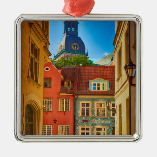 Straat in de Oude Stad Estland Metalen Ornament