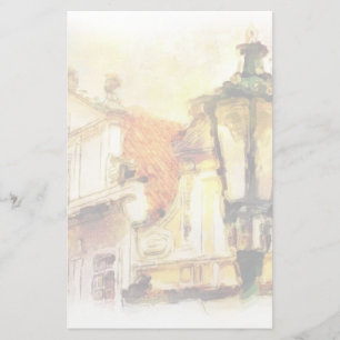 Straat in het oude deel van praag briefpapier