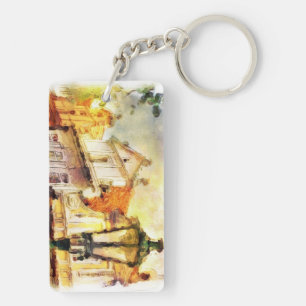 Straat in het oude deel van praag sleutelhanger