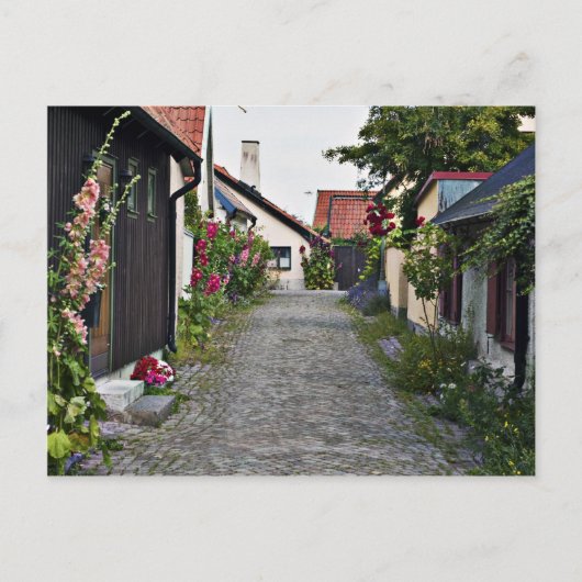 Straat in het oude Visby Zweden Briefkaart (Voorkant)