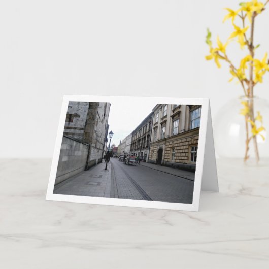 Straat in Kraków, Polen Kaart (Gele Bloem)