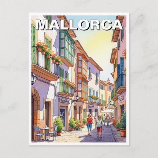 Straat in Mallorca Spanje Reizen Briefkaart (Voorkant)