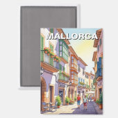 Straat in Mallorca Spanje Reizen Magneet (Voorkant / Achterkant)