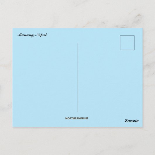 Straat in Manang Nepal Briefkaart (Achterkant)