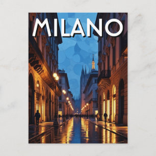 Straat in Milaan Italië Reizen Briefkaart