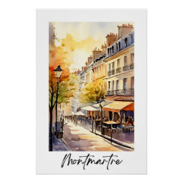 Straat in Montmartre, Parijs Perfect Poster