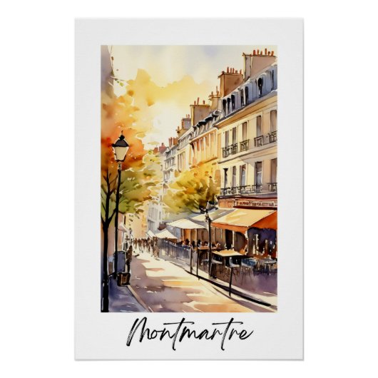 Straat in Montmartre, Parijs Perfect Poster (Voorkant)
