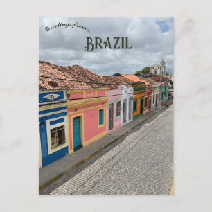 Straat in Olinda Brazilië Briefkaart