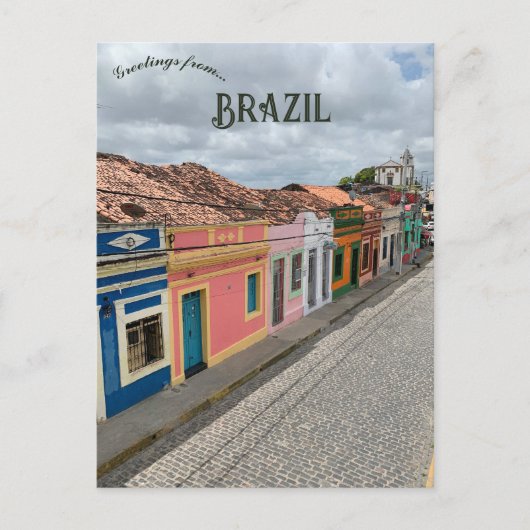 Straat in Olinda Brazilië Briefkaart (Voorkant)
