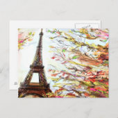 Straat in Parijs - Illustratie 2 Briefkaart (Voorkant / Achterkant)