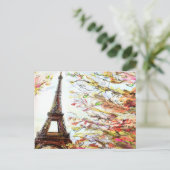 Straat in Parijs - Illustratie 2 Briefkaart (Staand voorkant)