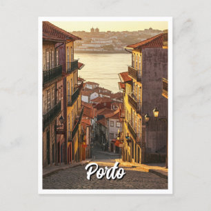 Straat in Porto Portugal Reizen Briefkaart