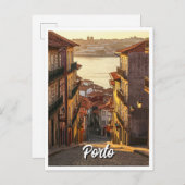 Straat in Porto Portugal Reizen Briefkaart (Voorkant / Achterkant)