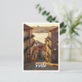 Straat in Porto Portugal Reizen Briefkaart (Staand voorkant)