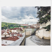 Straat in Praag Fleece Deken (Voorkant (Horizontaal))