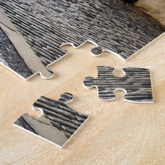 Straat in Praag in het centrum van Jigzaag Puzzle Legpuzzel (Zijkant)