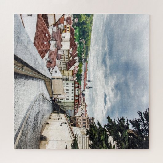 Straat in Praag in het centrum van Jigzaag Puzzle Legpuzzel (Horizontaal)