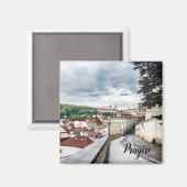 Straat in Praag Magneet (Voorkant / Achterkant)