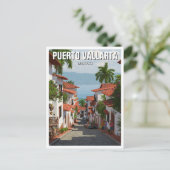 Straat in Puerto Vallarta Mexico Reizen Briefkaart (Staand voorkant)