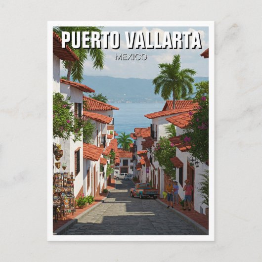 Straat in Puerto Vallarta Mexico Reizen Briefkaart (Voorkant)