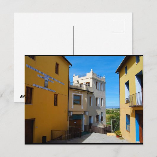 Straat in Riba-roja de Túria Briefkaart (Voorkant / Achterkant)