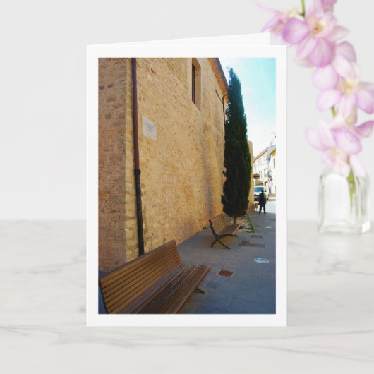 Straat in Riba-roja de Túria, Spaans dorp Kaart (Orchidee)