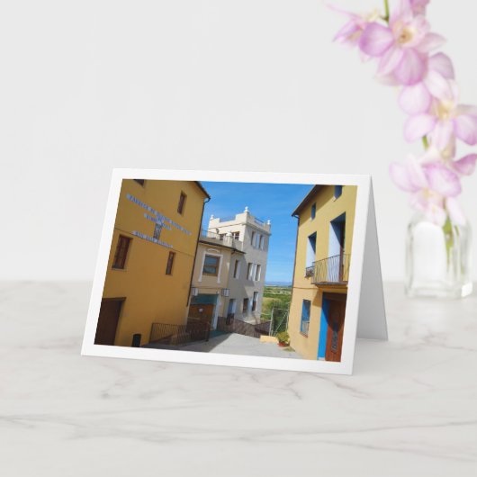 Straat in Riba-roja de Túria, Spaans stad Kaart (Orchidee)