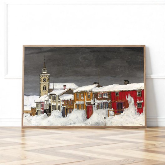 Straat in Røros in de winter (1903) Poster