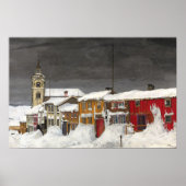 Straat in Røros in de winter (1903) Poster (Voorkant)