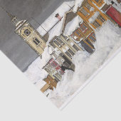 Straat in Røros in de winter door Harald Sohlberg Tissuepapier (Detail)