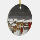 Straat in Røros in Winter (1903) Keramisch Ornament (Rechts)