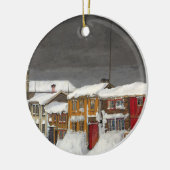 Straat in Røros in Winter (1903) Keramisch Ornament (Links)