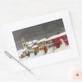 Straat in Røros in Winter (1903) Rechthoekige Sticker (Envelop)