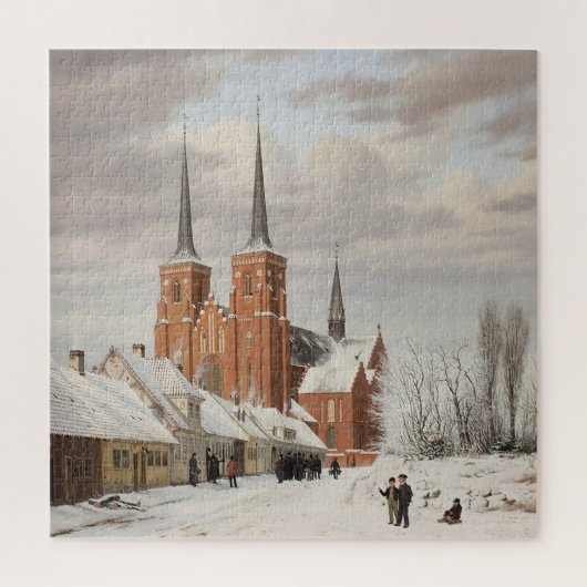 Straat in Roskilde 1836 Legpuzzel (Verticaal)