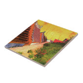 Straat in Saintes Maries door Vincent van Gogh Tegeltje (Zijkant)