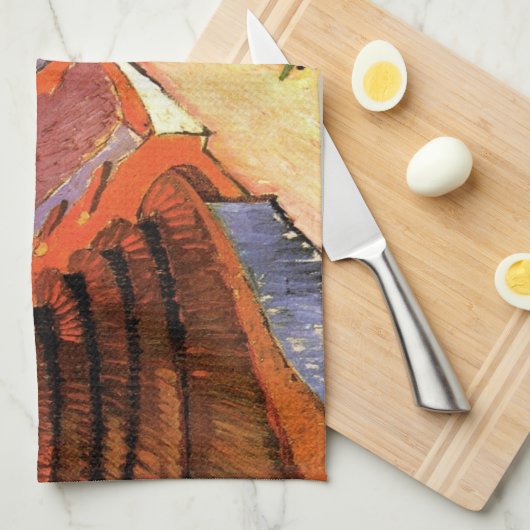 Straat in Saintes Maries door Vincent van Gogh Theedoek (Quarter Fold)