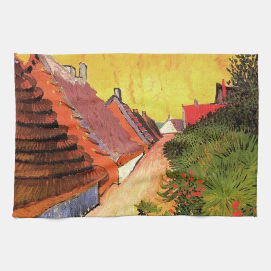 Straat in Saintes Maries door Vincent van Gogh Theedoek (Horizontaal)