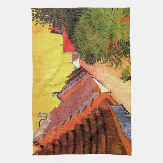 Straat in Saintes Maries door Vincent van Gogh Theedoek (Verticaal)