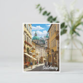 Straat in Salzburg Oostenrijk Reizen Briefkaart (Staand voorkant)