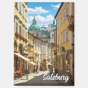 Straat in Salzburg Oostenrijk Reizen Magneet