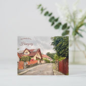Straat in Sopron Hongarije Briefkaart (Staand voorkant)