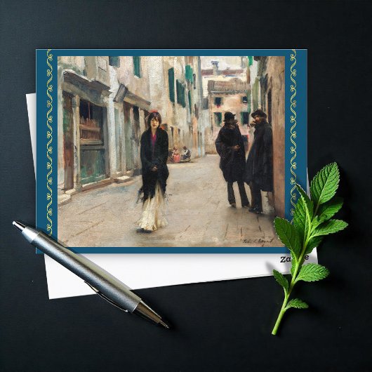 Straat in Venetië door John Sargent Briefkaart
