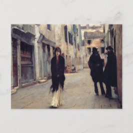 Straat in Venetië (Elegant Woman) (Singer Sargent) Briefkaart