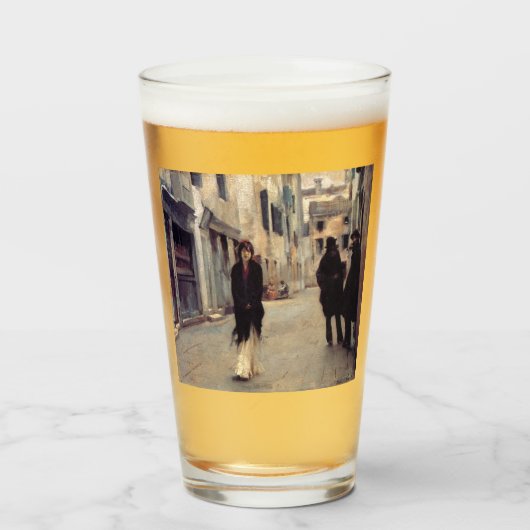 Straat in Venetië (Elegant Woman) (Singer Sargent) Glas (Voorkant gevuld)