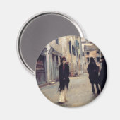 Straat in Venetië (Elegant Woman) (Singer Sargent) Magneet (Voorkant / Achterkant)