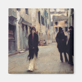Straat in Venetië (Elegant Woman) (Singer Sargent) Magneet